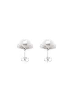 Karen Millen Logo Pearl Stud Earrings  - Image 2
