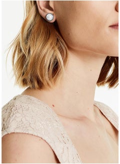 Karen Millen Logo Pearl Stud Earrings  - Image 5
