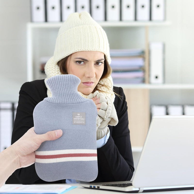 1000ml Knitted Hot Water Bottle Portable Hand Warmer Winter Warm Students Travel - Image 5