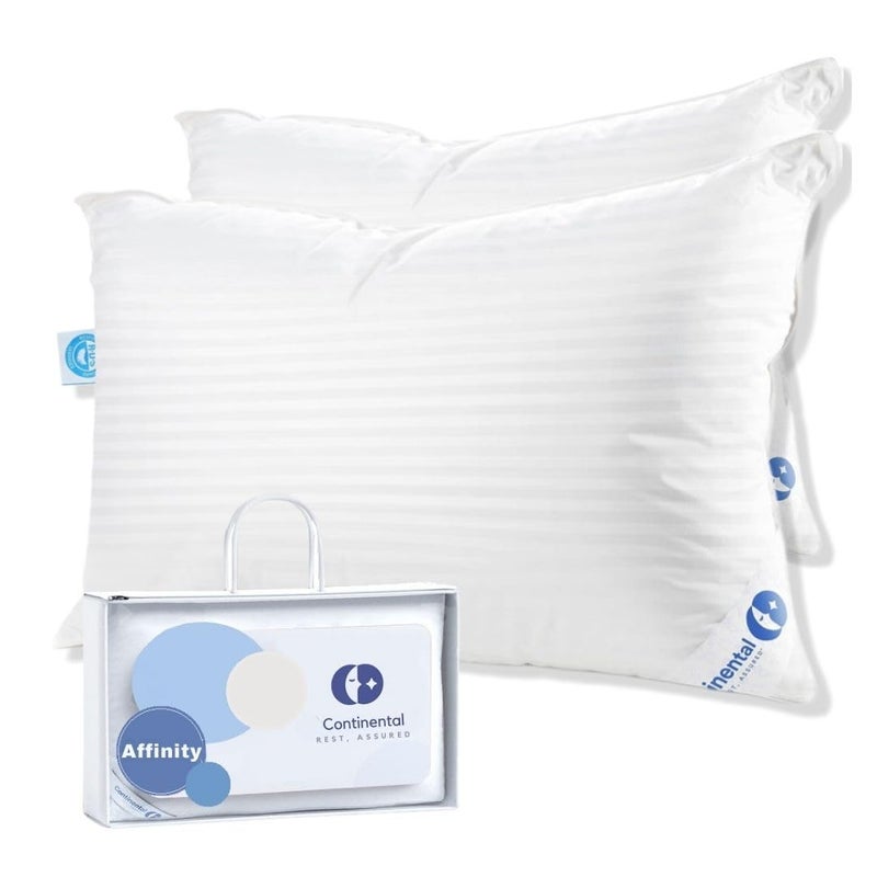 Continental Bedding Affinity Down Alternative Bed Pillow Standard Size 100 Soft Cotton Pillow Pack of 2 Polyester Pillow for Sleeping