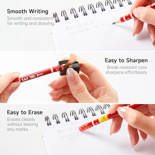 Shuttle Art Assorted Colorful Pencils, 180 Pack Kids Pencil Bulk with 12 Designs, #2 HB, Pre-sharpened Awards and Incentive Pencils for Kids School Home Party, easter pencils bulk - Image 3