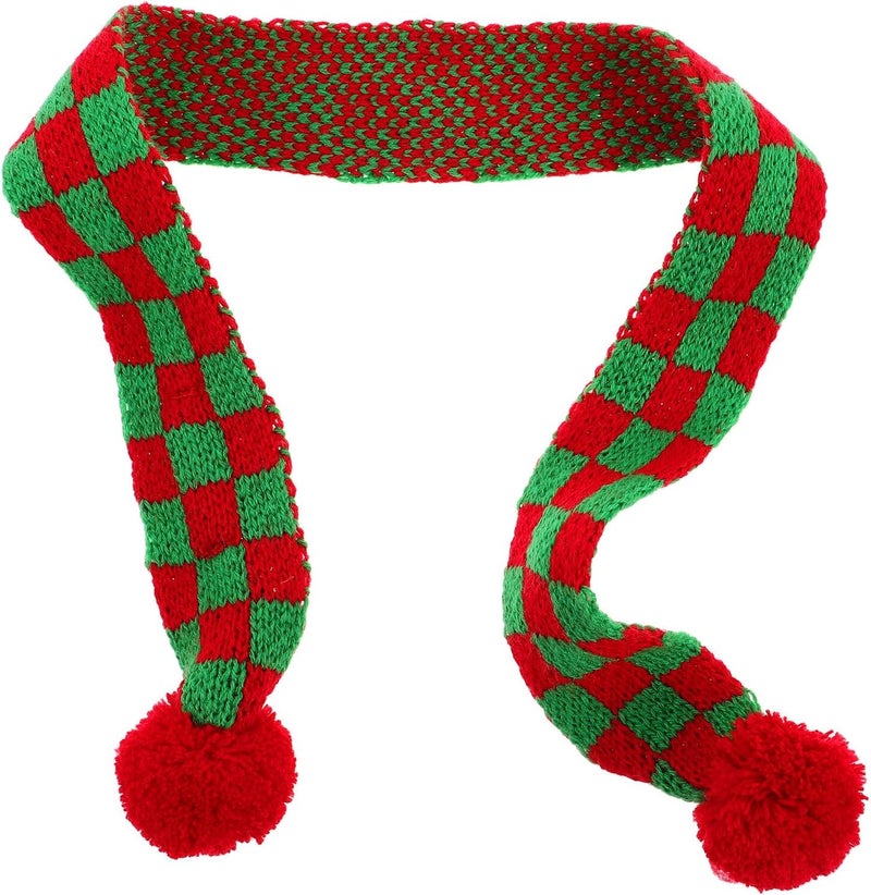 VICASKY Pet Christmas Scarf Knitted Woolen Yarn Warm Snowflake Pattern 55cm Neck Warmer for Cats and Small Dogs Holiday Party Accessory - Image 1