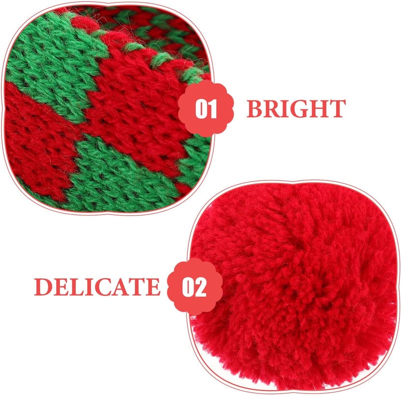VICASKY Pet Christmas Scarf Knitted Woolen Yarn Warm Snowflake Pattern 55cm Neck Warmer for Cats and Small Dogs Holiday Party Accessory - Image 2