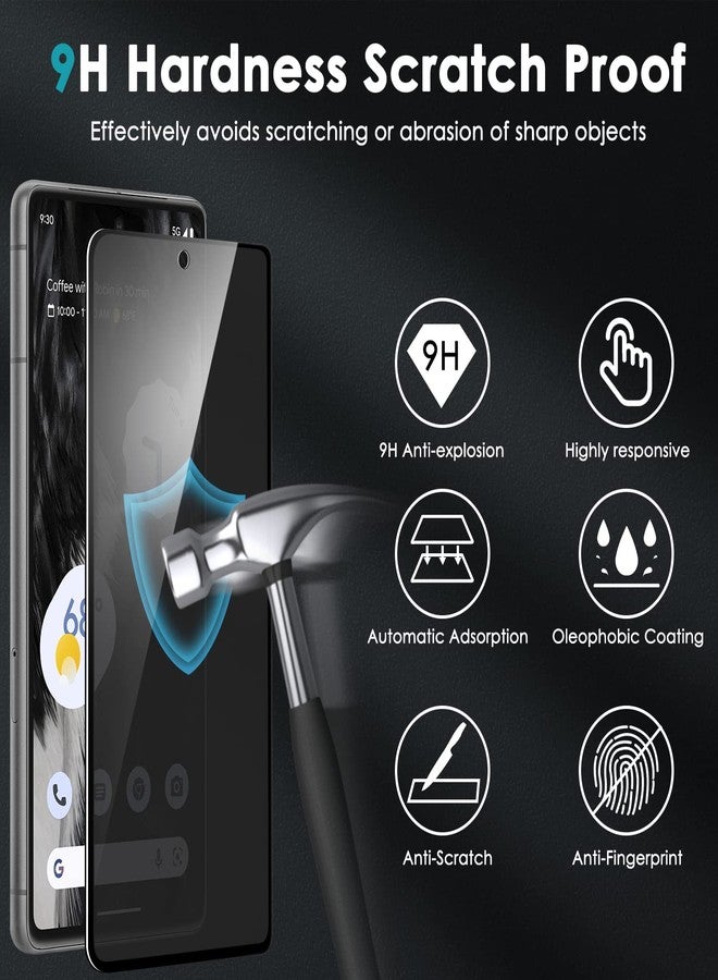 YWXTW [2 Pack] Privacy Screen Protector for Google Pixel 7,Tempered Glass Anti-Spy 9H Hardness Film for Google Pixel 7,HD Anti-Scratch Easy Install Bubble Free Case Friendly - Image 3
