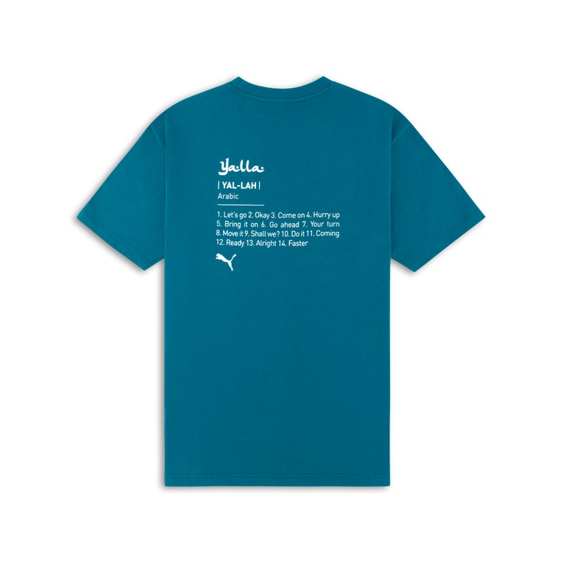 PUMA Dubai Yalla Mens Teal T-shirt - Image 2