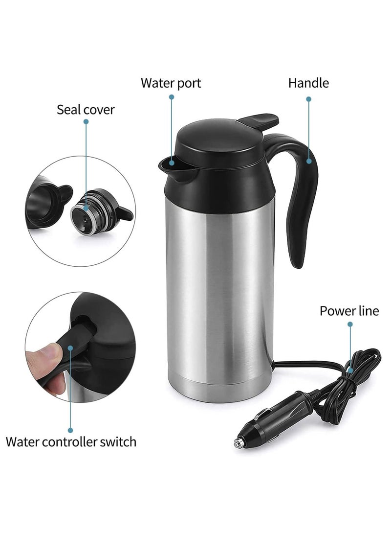 Car Kettle Boiler Heating Travel Cup Stainless Steel Mug Car Coffee Cups Warmer with DC 12V Charger - Image 2