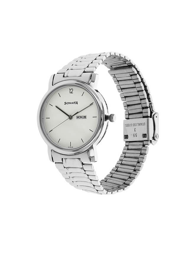 Sonata Round Shape Stainless Steel Analog Wrist Watch 1013SM06 - 21 mm - Silver - Image 1