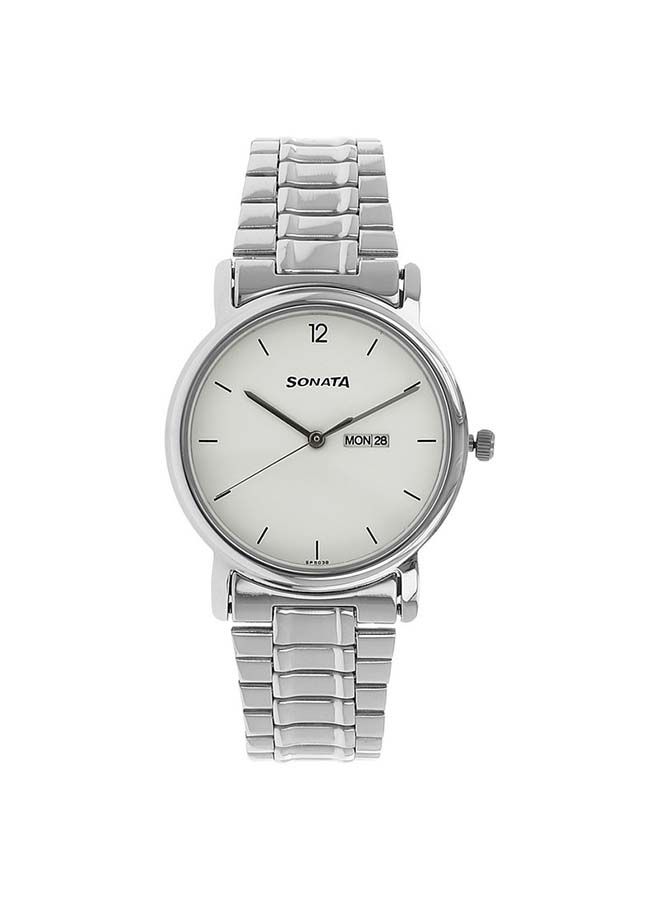 Sonata Round Shape Stainless Steel Analog Wrist Watch 1013SM06 - 21 mm - Silver - Image 5