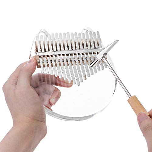 Koldot Clear Kalimba 17 Keys Engraved With Notes Cat Shaped Thumb Piano Solid Finger Piano Clear Body Cute Crystal Acrylic Kalimba With Tuning Hammer Hard Case Gifts - Image 2