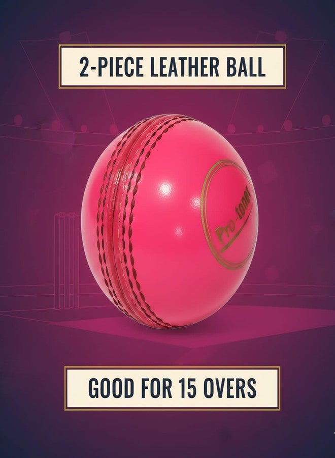 Protoner Professional Leather Cricket Balls, Traditional White, Pink and Red Colors, Practice Training Match Ball for Players (Pink) - Image 4