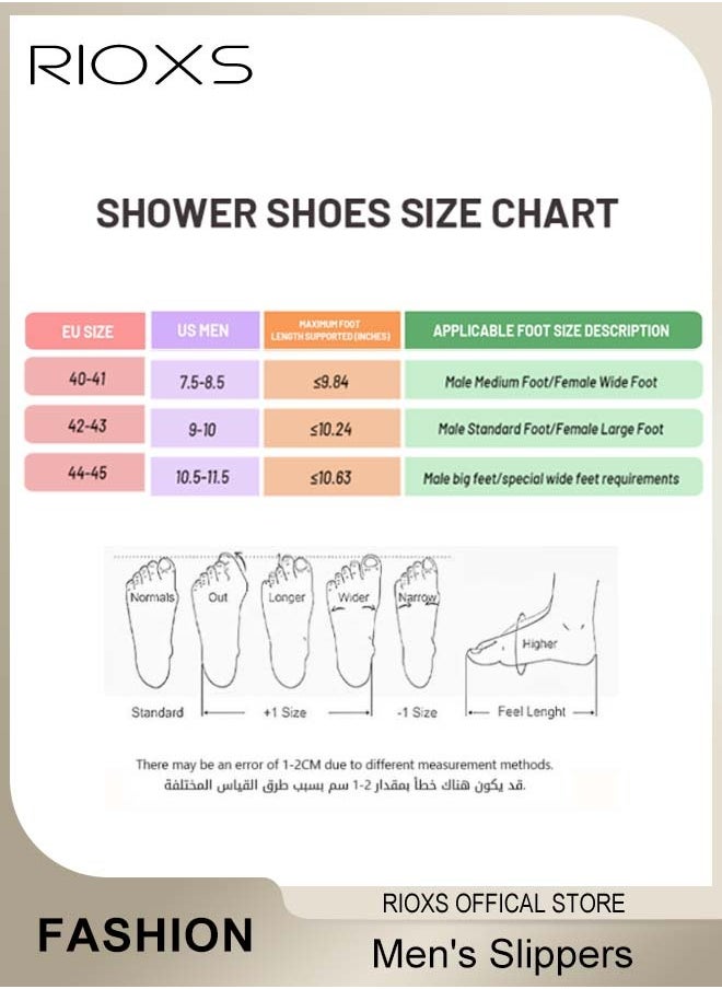RIOXS - Men's Flat Slippers, Anti-Slip Shower Slippers, Soft Sole Sandal Slippers, Lightweight Flat Opened Toe Sandals, Slip-on Slippers For Bathroom Beach Walking Or Indoor Leisure Wear, Classic Black Slide Sandals For Men Daddy Boyfriend Husband - Image 1