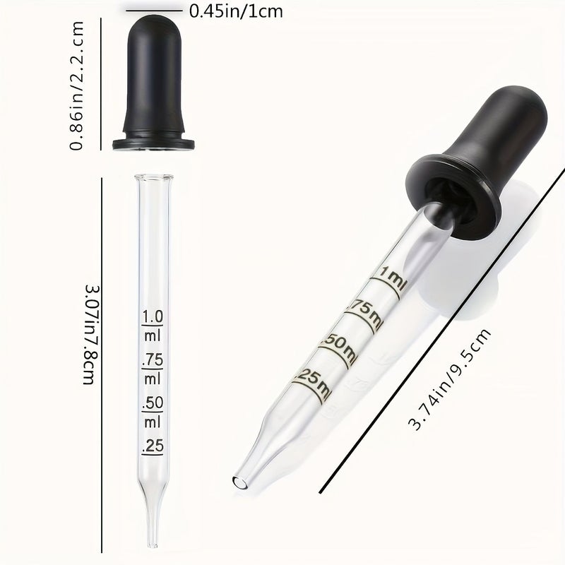7pcs Precision Glass Droppers With Clear Graduations For Essential Oils Lab Use - Image 2