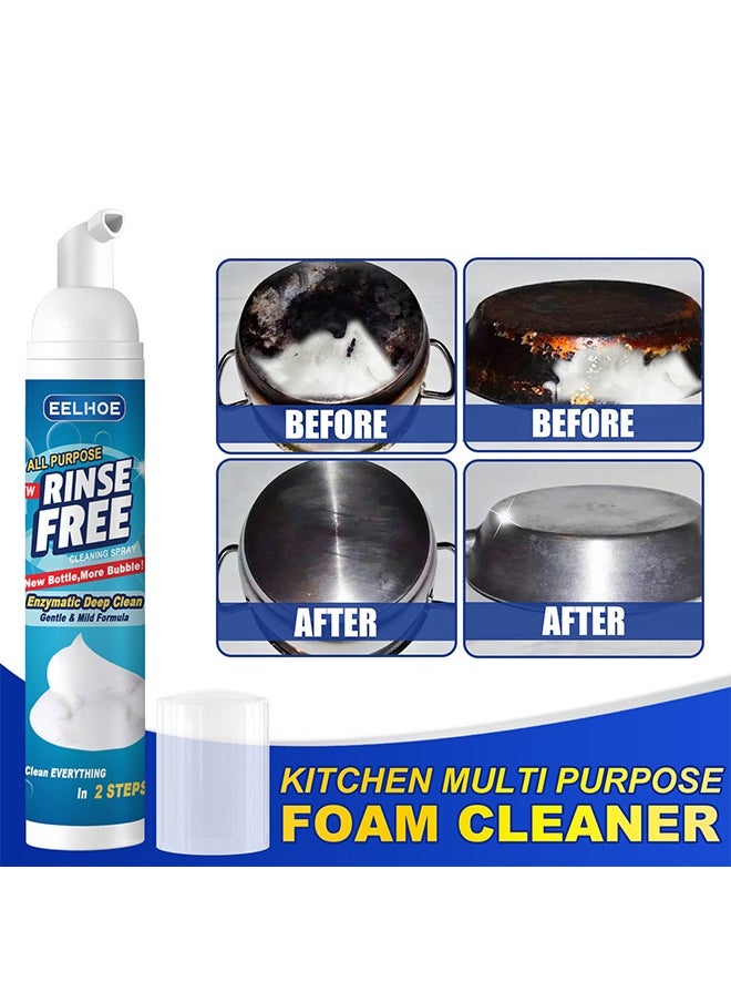 EELHOE Rinse Free Cleaning Spray，Kitchen Heavy Oil Stain Foam Cleaner Rinse Free Foam Cleaner Stainless Steel Surface Cleaners Specialty Kitchen Degreaser Cleaner Cooktop Oil Stains Cleaner for Rust-removing Stains 100ml  - Image 5