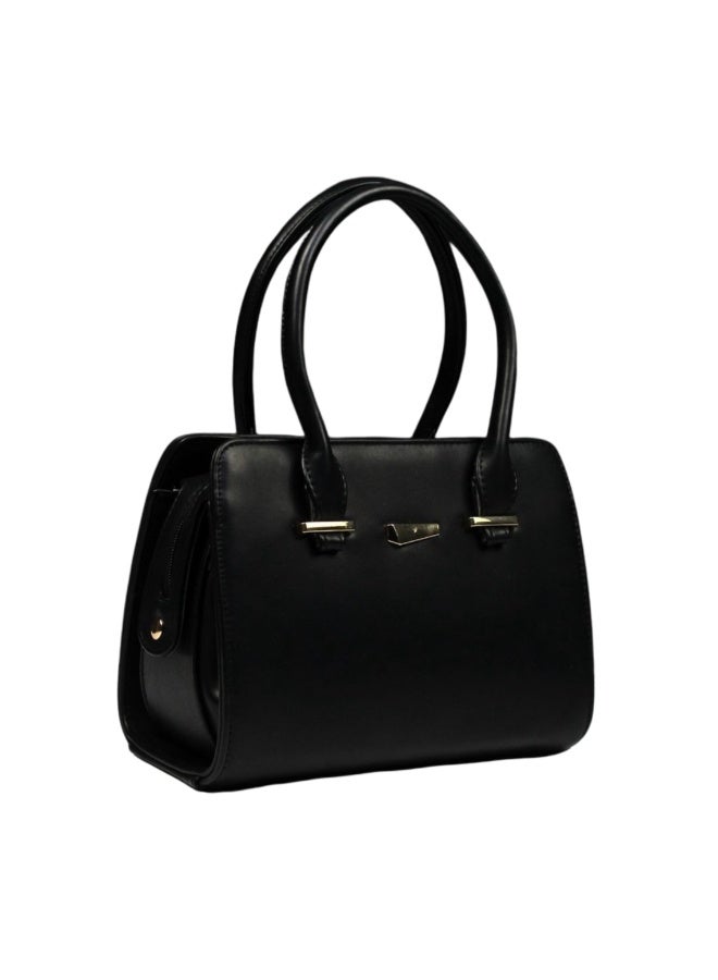 حقيبة يد جلد ايطالي حجم وسط -اسود