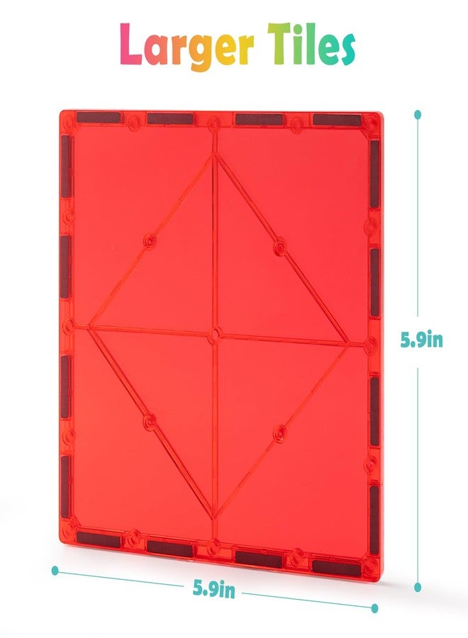 Gemmicc 8 PCS Large Magnetic Tiles,Jumbo Magnet Base Plates,STEM Magnetic Building Blocks for Kids Boys Girls - Image 4