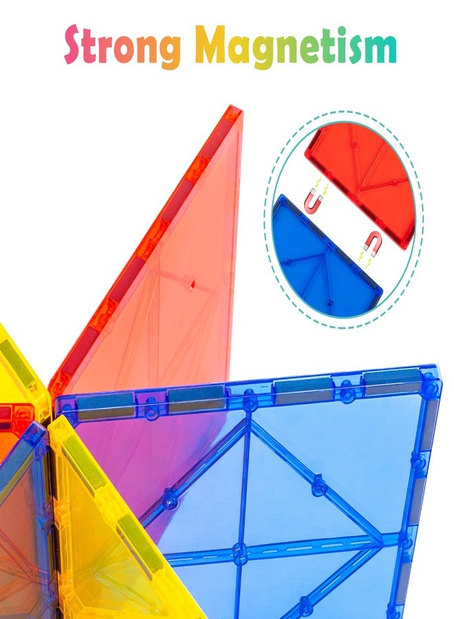 Gemmicc 8 PCS Large Magnetic Tiles,Jumbo Magnet Base Plates,STEM Magnetic Building Blocks for Kids Boys Girls - Image 3