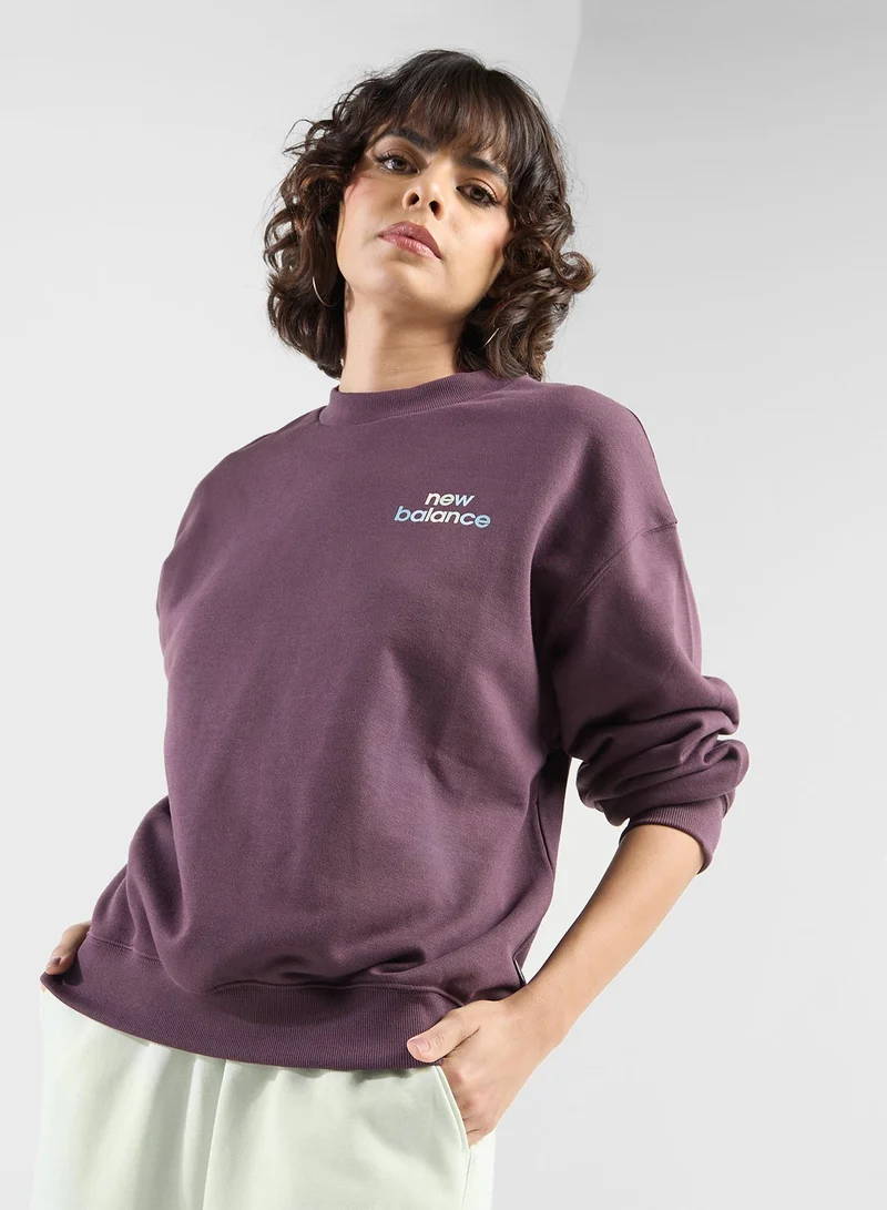 نيو بالانس French Terry Oversized Logo Sweatshirt