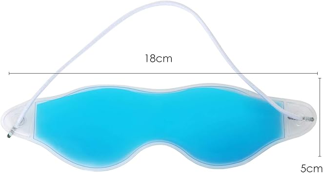 TRIXES قناع العين المبرد من TRIXES للعيون المنتفخة قناع جل للعلاج بالحرارة والبرودة قابل لإعادة الاستخدام لتخفيف الصداع النصفي والهالات السوداء والعيون الجافة والعيون المتورمة وآلام الجيوب الأنفية والحساسية باللون الأزرق المائي - Image 2