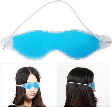 TRIXES قناع العين المبرد من TRIXES للعيون المنتفخة قناع جل للعلاج بالحرارة والبرودة قابل لإعادة الاستخدام لتخفيف الصداع النصفي والهالات السوداء والعيون الجافة والعيون المتورمة وآلام الجيوب الأنفية والحساسية باللون الأزرق المائي - Image 5