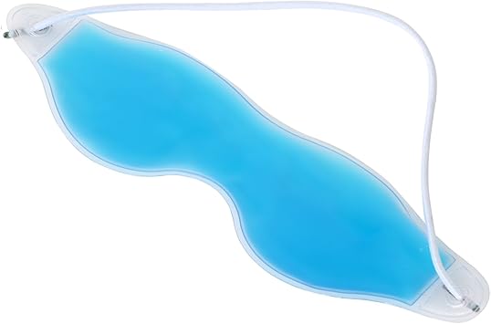 TRIXES قناع العين المبرد من TRIXES للعيون المنتفخة قناع جل للعلاج بالحرارة والبرودة قابل لإعادة الاستخدام لتخفيف الصداع النصفي والهالات السوداء والعيون الجافة والعيون المتورمة وآلام الجيوب الأنفية والحساسية باللون الأزرق المائي - Image 1