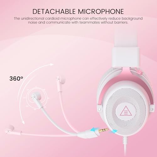 EKSA E900 Gaming Headset with Microphone - PC Headset with Detachable Noise Canceling Mic, 3D Surround Sound, Wired Headphone for PS4, PS5, Xbox, Computer, Laptop, Switch, Handheld - Image 4