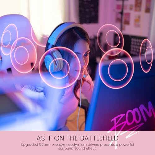 EKSA E900 Gaming Headset with Microphone - PC Headset with Detachable Noise Canceling Mic, 3D Surround Sound, Wired Headphone for PS4, PS5, Xbox, Computer, Laptop, Switch, Handheld - Image 3