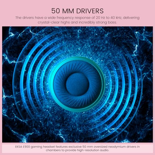 EKSA E900 Gaming Headset with Microphone - PC Headset with Detachable Noise Canceling Mic, 3D Surround Sound, Wired Headphone for PS4, PS5, Xbox, Computer, Laptop, Switch, Handheld - Image 2
