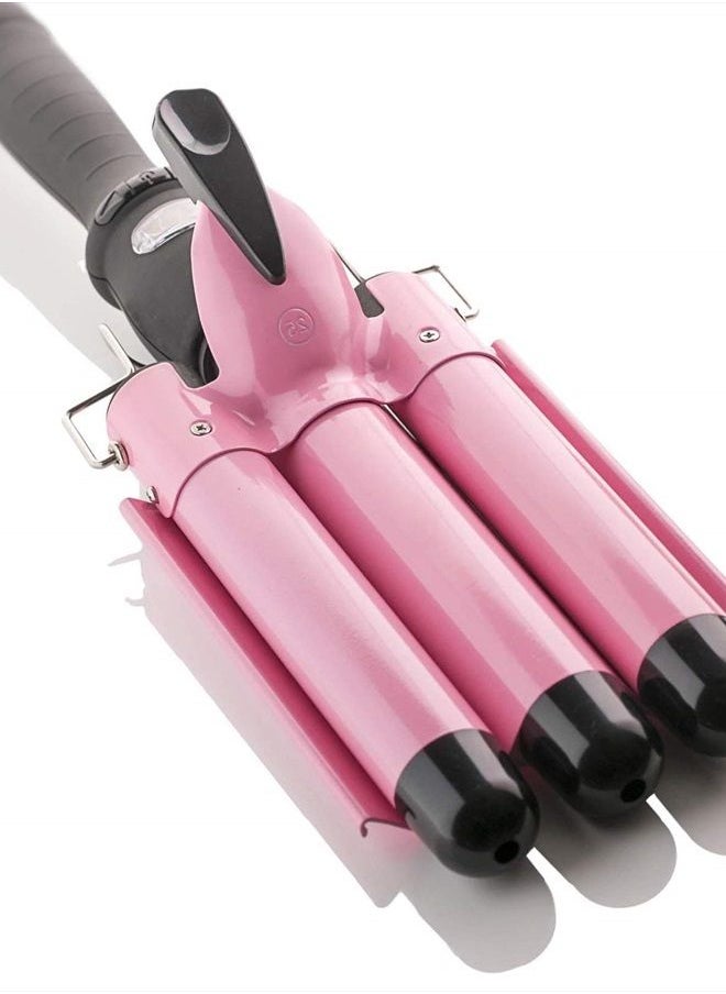 Asani Alure 3 Barrel Hair Waver for Beachy/Frizz-Free Waves w/LCD Temperature Display - 1 Inch Ceramic Tourmaline Triple Barrels, Dual Voltage Crimping Tool  - Image 1
