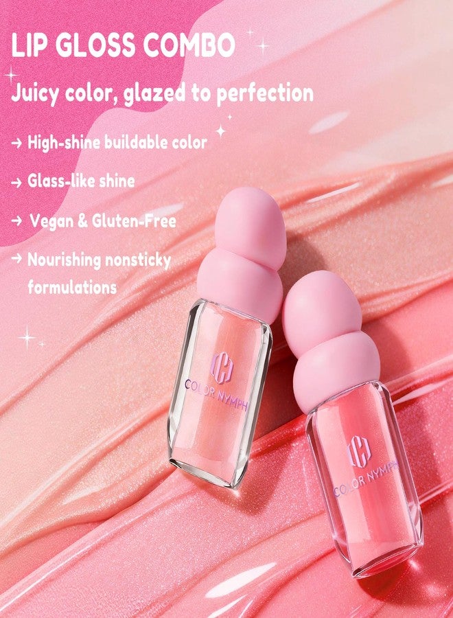 كولور_نيمف مجموعة ملمع الشفاه Color Nymph 3D Hyper-Gloss لتكبير الشفاه - مجموعة ملمع شفاه عالية اللمعان، مرطبة، مكثفة، غير لزجة - عبوة من قطعتين - Image 4