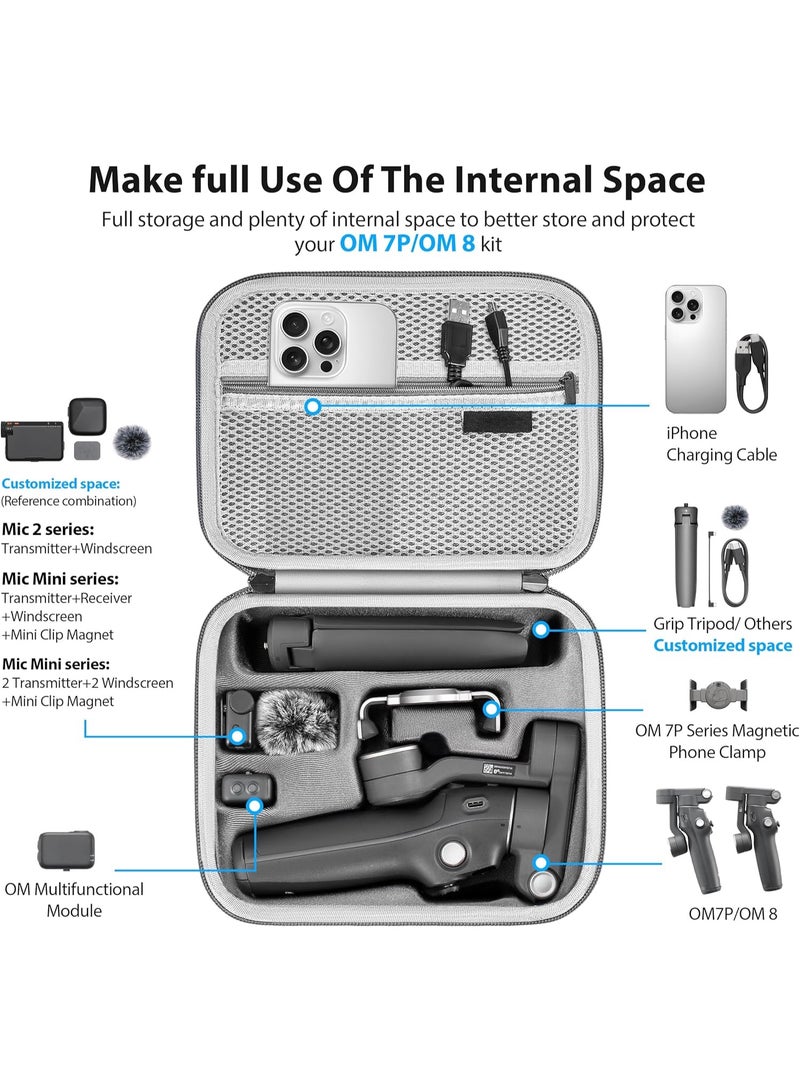 STARTRC Osmo Mobile 7P/8 Case, Portable PU Shoulder Bag for DJI OM 7 Pro/OM8 Gimbal Stabilizer Travel Case for DJI Osmo Mobile 8/7/7P Accessories - Image 2
