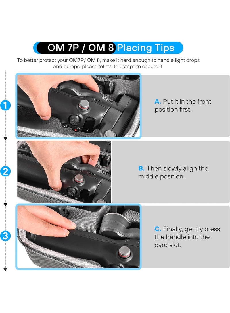 STARTRC Osmo Mobile 7P/8 Case, Portable PU Shoulder Bag for DJI OM 7 Pro/OM8 Gimbal Stabilizer Travel Case for DJI Osmo Mobile 8/7/7P Accessories - Image 4