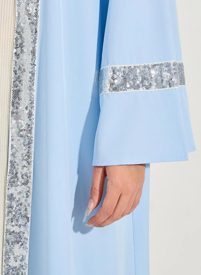 Styli Regular Fit Maxi Kimono with Embellished Taping