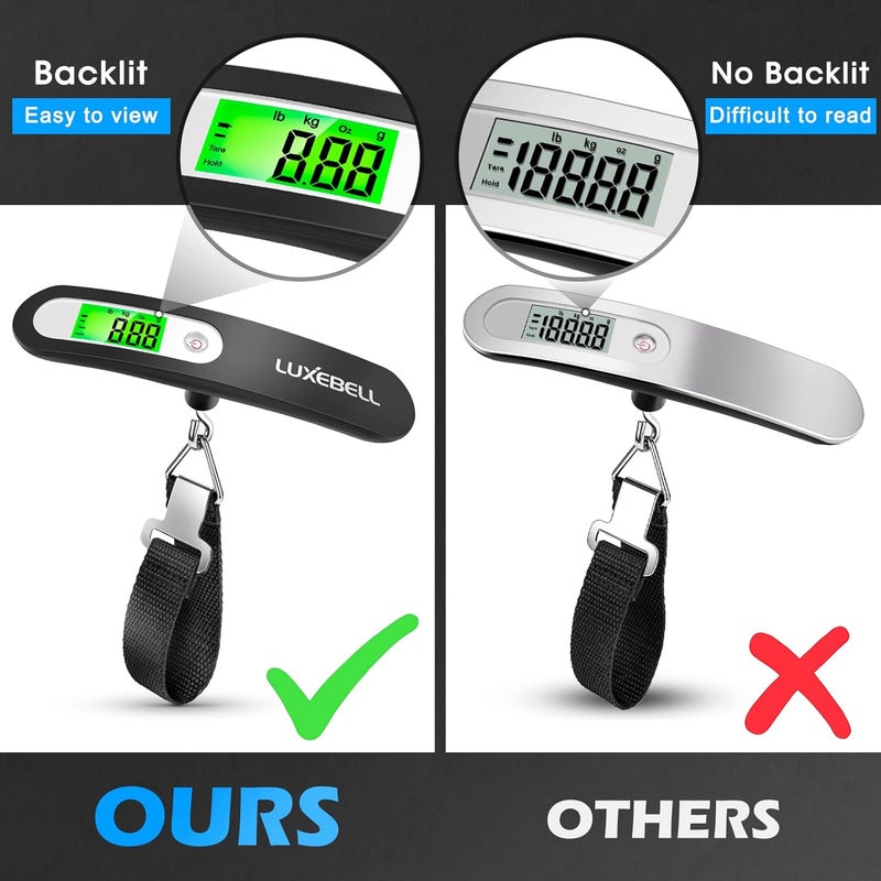 LUXEBELL Digital Luggage Scale Vacation Travel Essentials Accessories Gifts for Traveler Portable Suitcase Handheld Weight Scale 110 lbs Hanging Baggage Travel Must Haves - Image 5