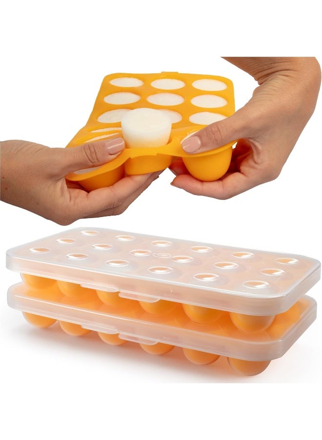Sprout Cups Silicone Baby Food Storage Tray (2 Pack) - Pop Out 1oz Portion Silicone Freezer Tray - NON TOXIC, BPA & PVC FREE - Image 1