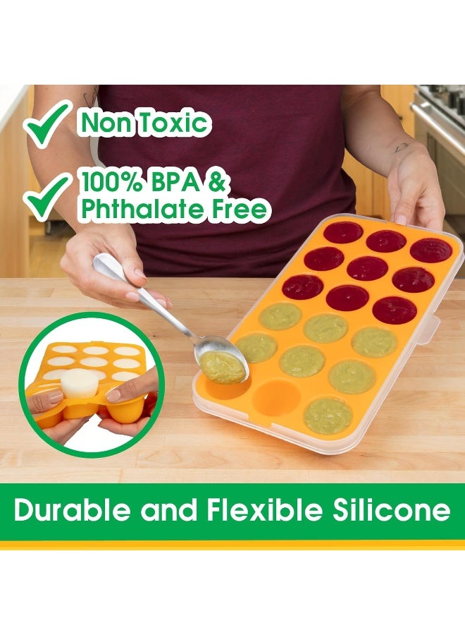 Sprout Cups Silicone Baby Food Storage Tray (2 Pack) - Pop Out 1oz Portion Silicone Freezer Tray - NON TOXIC, BPA & PVC FREE - Image 2