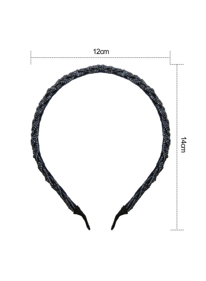 JUMEI 6-Piece Sparkly Crystal Beaded Headbands Set for Women – Multi-Color Fashion Hair Hoops for Wedding, Party & Daily Wear - Image 4