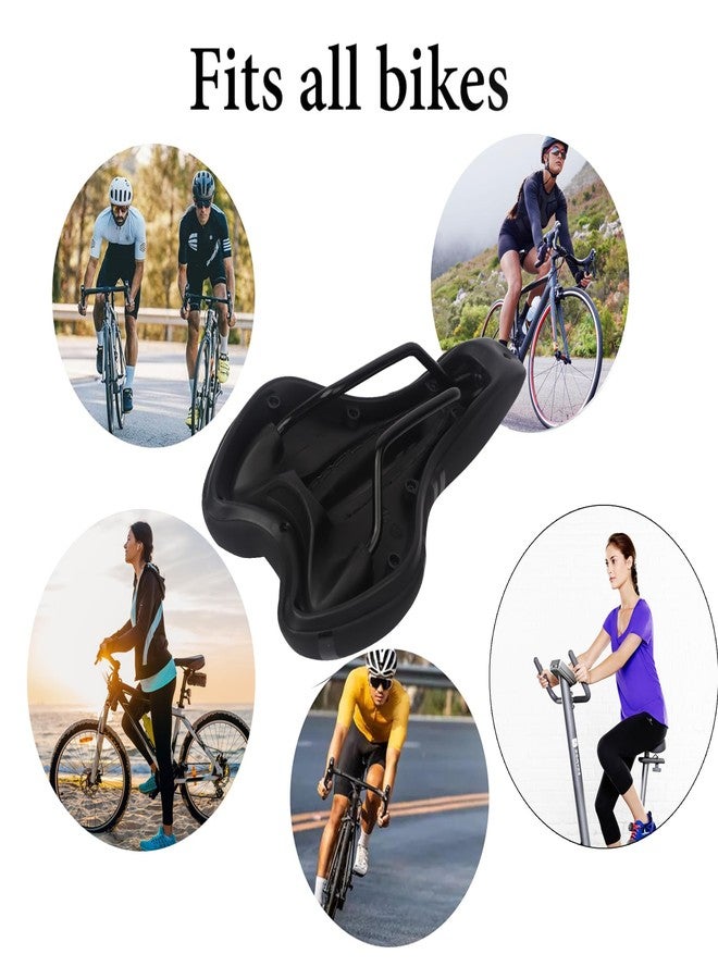 SHIVEXIM Bike Seat Bicycle Saddle - Comfort Universal Cycle Saddle Wide Cushion Pad for Women Men - Fits MTB Mountain Bike/Road Bike/Spinning Exercise Bikes (Black) - Image 5