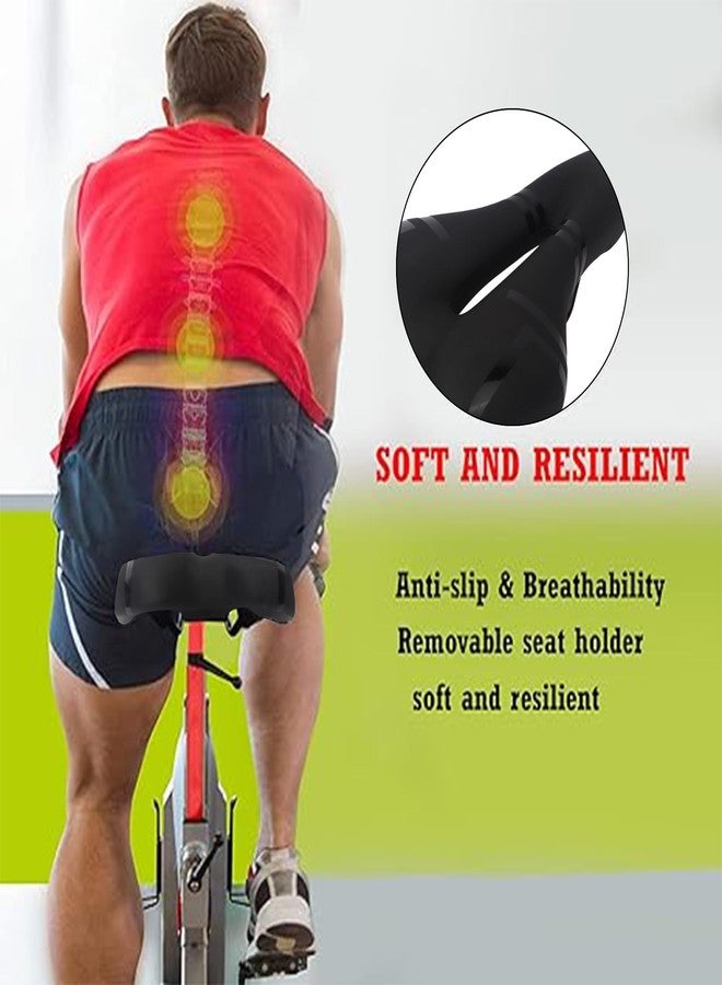 SHIVEXIM Bike Seat Bicycle Saddle - Comfort Universal Cycle Saddle Wide Cushion Pad for Women Men - Fits MTB Mountain Bike/Road Bike/Spinning Exercise Bikes (Black) - Image 3