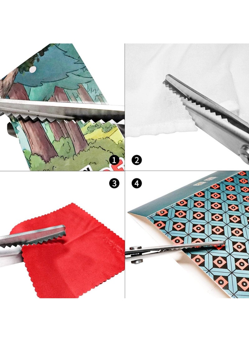 سيوسي مقصات وردية للأقمشة ، والقطع بمقابض مبطنة وحواف من الفولاذ المقاوم للصدأ - مقص متعرج ممتاز للصياغة ، والخياطة ، والخياطة الاحترافية (3 مم) - Image 4