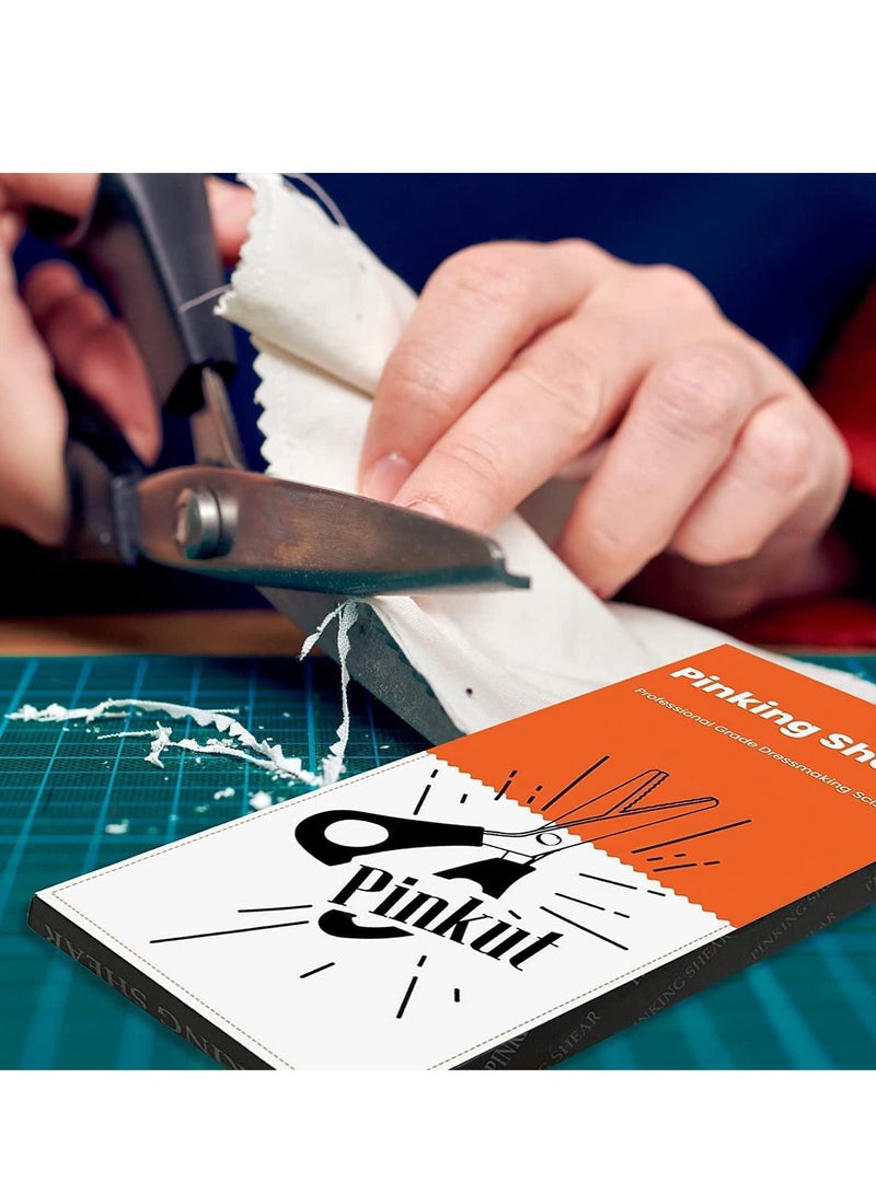 سيوسي مقصات وردية للأقمشة ، والقطع بمقابض مبطنة وحواف من الفولاذ المقاوم للصدأ - مقص متعرج ممتاز للصياغة ، والخياطة ، والخياطة الاحترافية (3 مم) - Image 3