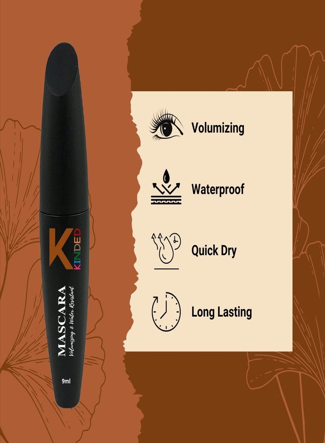 KINDED Volumizing Mascara Waterproof Long Lasting Smudgeproof Lengthening Curling Ultra Max Flexible Brush Intense Black Volume Sensational False Lash Effect for Girls Women Eye Makeup (9 ml, Black) - Image 5