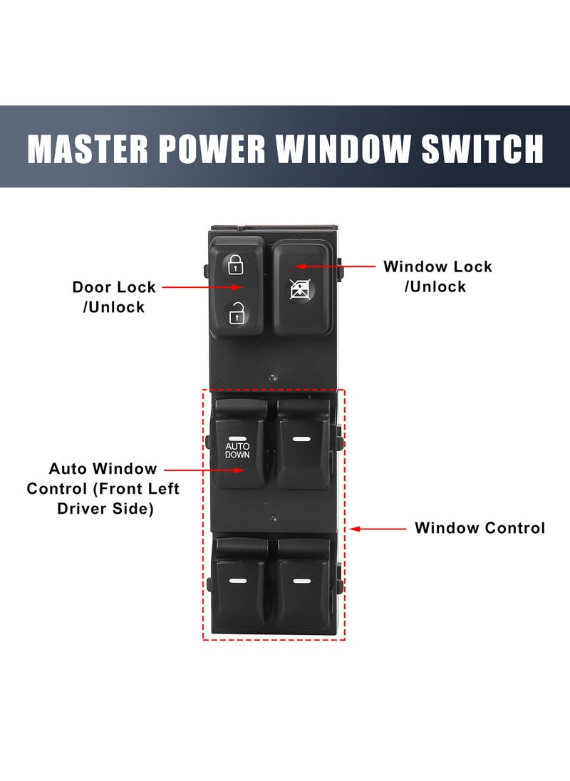X AUTOHAUX X AUTOHAUX Front Master Driver Side Power Window Switch 93570-3W000 Replacement for Kia Sportage 2014 2015 2016  - Image 3