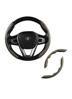Yuwell Carbon Fiber Steering Wheel Cover For Unisex Safe And Non Slip Car Steering Cover Universal Fit Car Steering Wheel Protector Carbon Texture For Auto Truck Van SUV Grey 