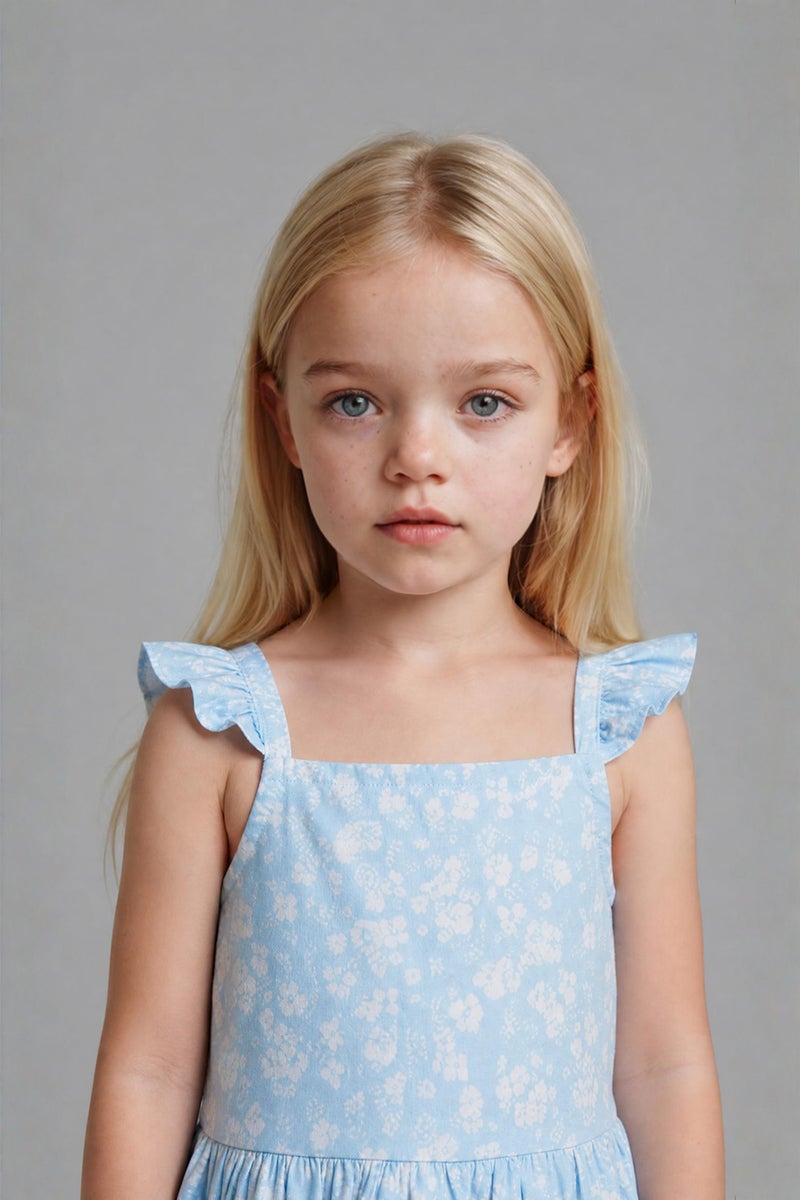 DeFacto Blue BabyGirl Baby Girl Strappy Woven Dress Casual - Image 3