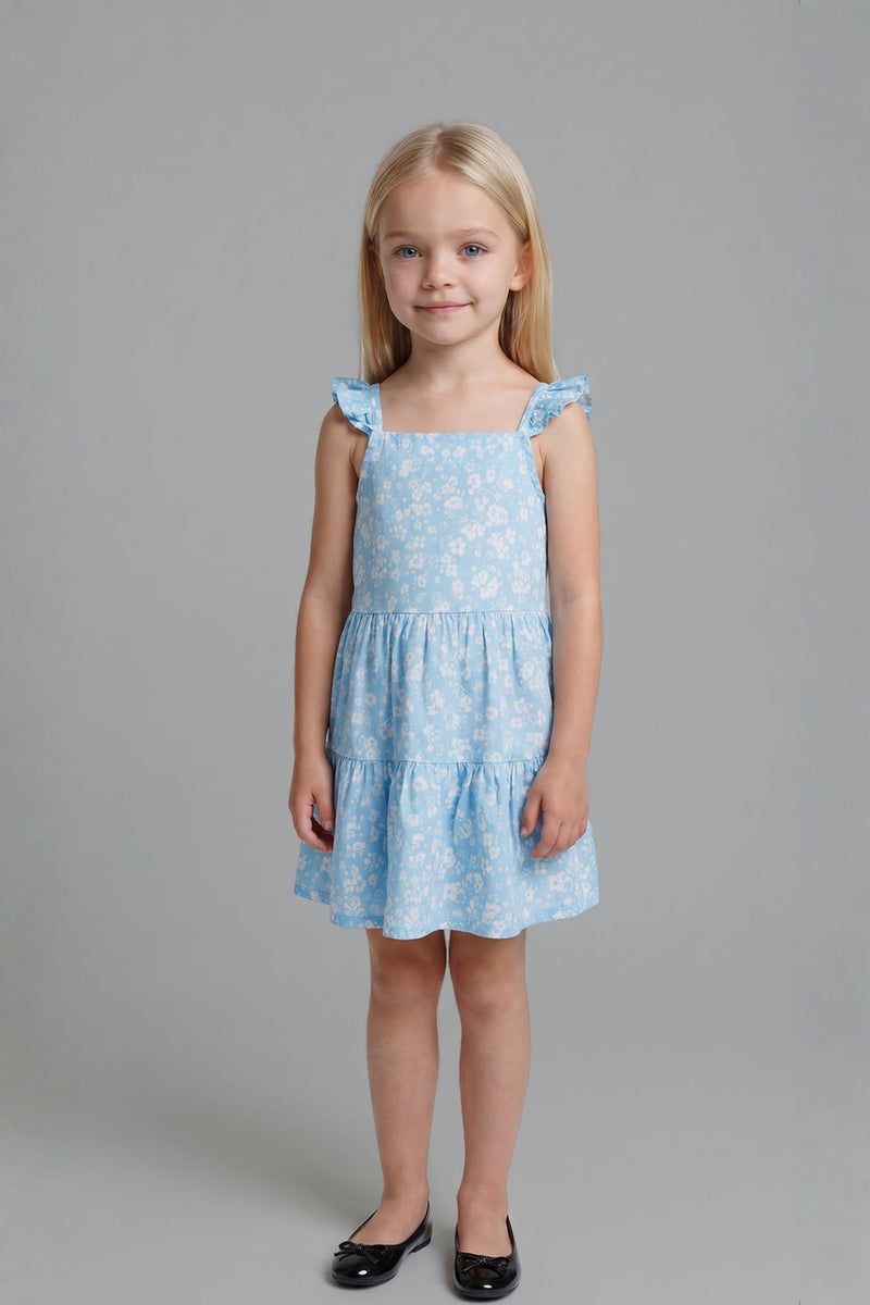 DeFacto Blue BabyGirl Baby Girl Strappy Woven Dress Casual - Image 1