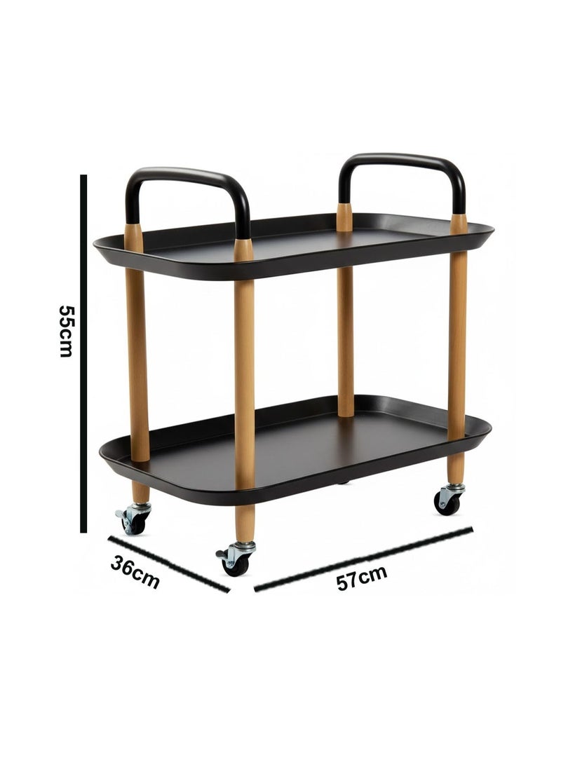 Multi-Tier Rolling Storage Cart - Mobile Organizer Trolley with Wheels for Kitchen, Bathroom & Laundry - Image 3