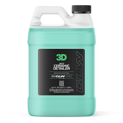 3D Ceramic Detailer, GLW Series | Hyper Gloss Finish | SiO2 Peak Hydrophobic Top Coat | Extends Life of Waxes, Sealants, Coatings | DIY Car Detailing Spray | 64 oz - Image 1