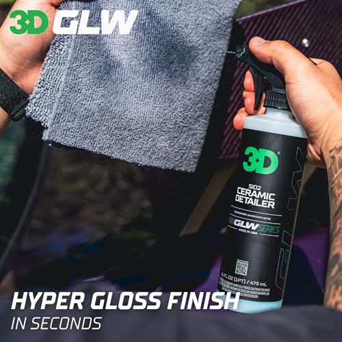 3D Ceramic Detailer, GLW Series | Hyper Gloss Finish | SiO2 Peak Hydrophobic Top Coat | Extends Life of Waxes, Sealants, Coatings | DIY Car Detailing Spray | 64 oz - Image 3