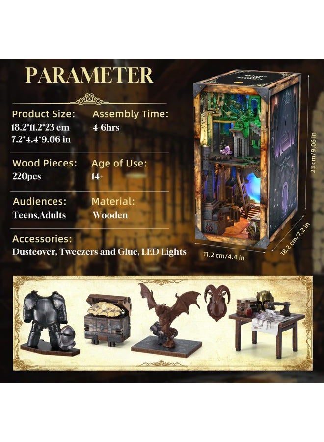 CCCDF DIY Book Nook Kit, DIY Miniature Dollhouse Booknook Kit, 3D Wooden Puzzle Bookend Bookshelf Insert Decor with LED Light for Teens and Adults (Blade and Magic) - Image 2