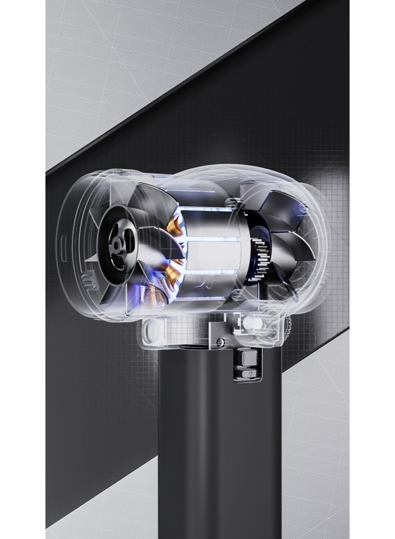 GREEN LION Storm Max Portable Air Blower with Booster / Diffuser & Extension Nozzles / 4000mAh Battery / Up to 80 Minutes Working Time / 750W Power / Ergonomic Silicone Grip / Built-in LED Light / Variable Rotary Gear - Black - Image 2